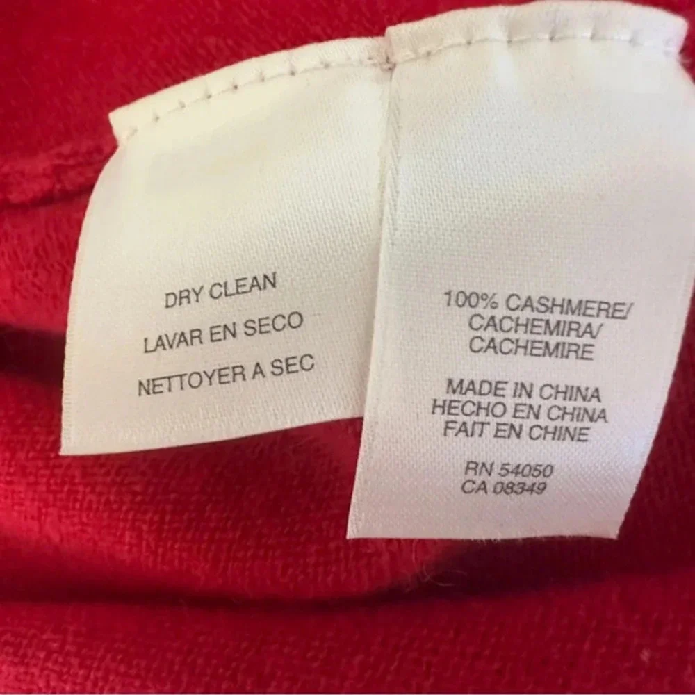 Jones‎ New York Womens M 100% Cashmere Open Front Cardigan Red Workwear Soft